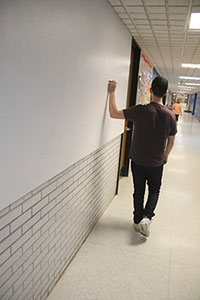 Photo of school hallway.